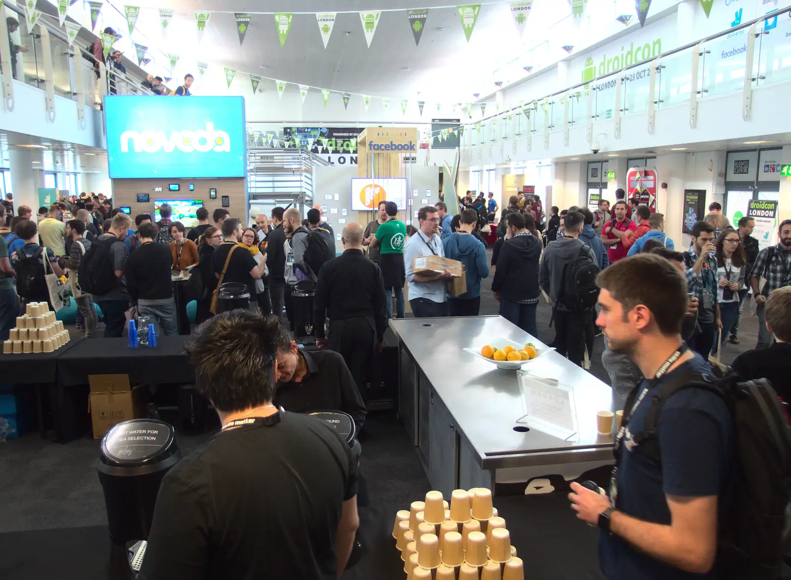 There's a break for a drink and some fruit, from Droidcon 2016, Islington, London - 27th October 2016