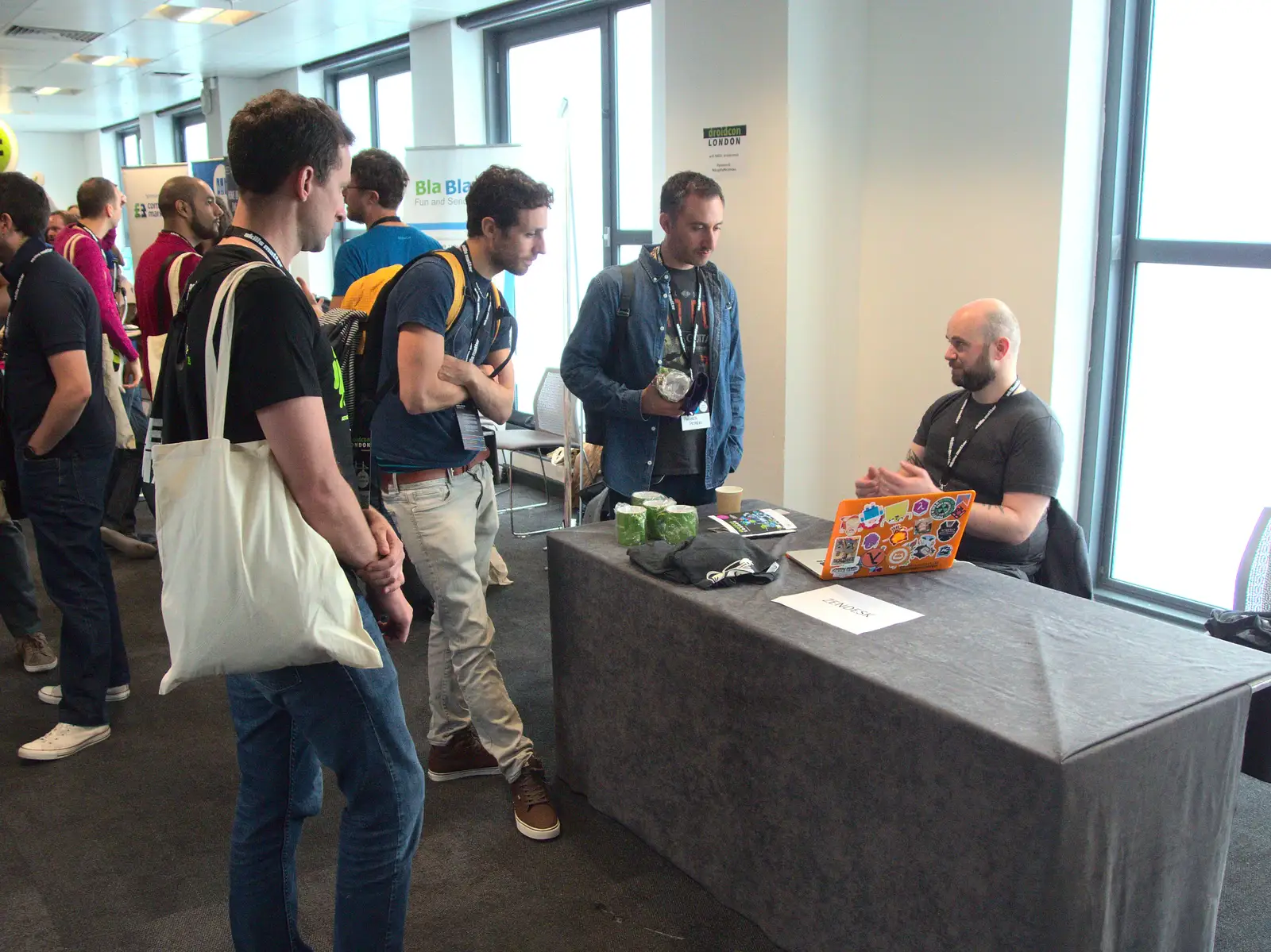 Hanging around one of the 'show booths', from Droidcon 2016, Islington, London - 27th October 2016