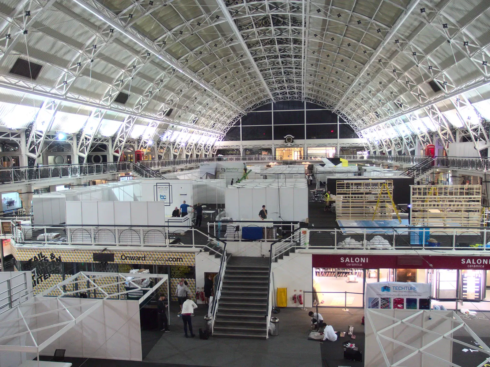 The main exhibition hall at night, from Droidcon 2016, Islington, London - 27th October 2016