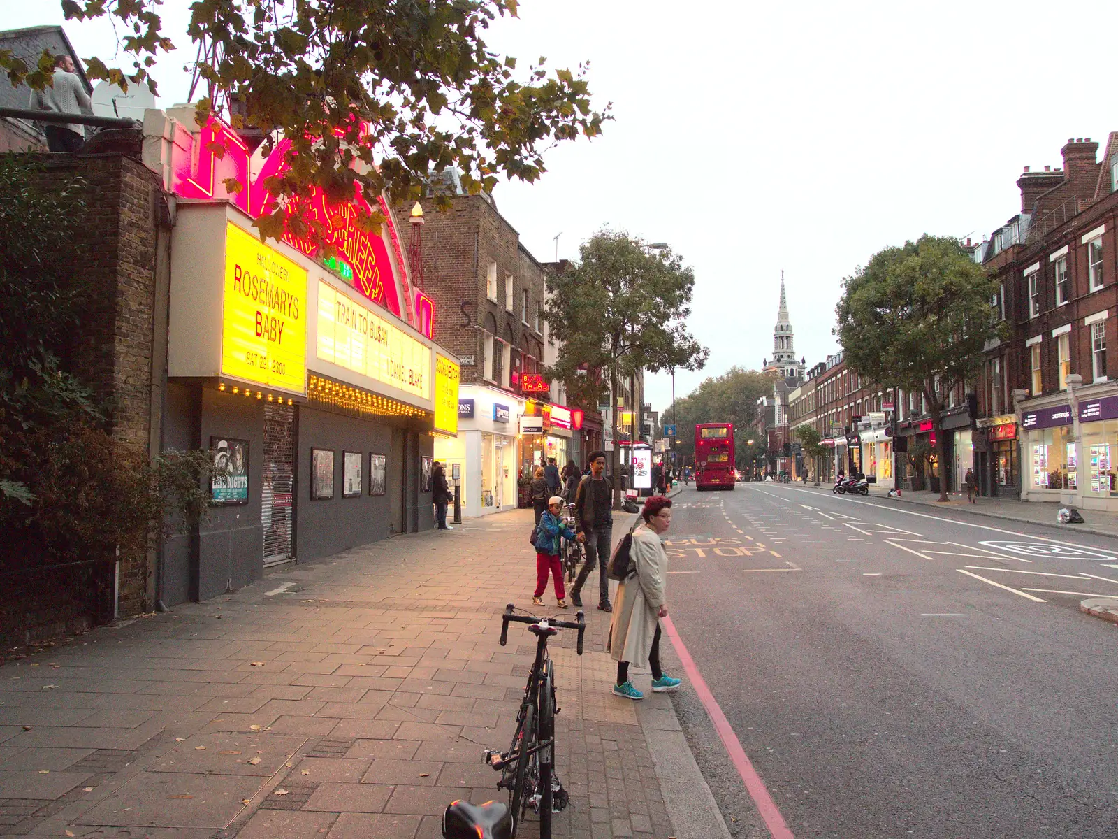 Upper Street in the evening, from Droidcon 2016, Islington, London - 27th October 2016