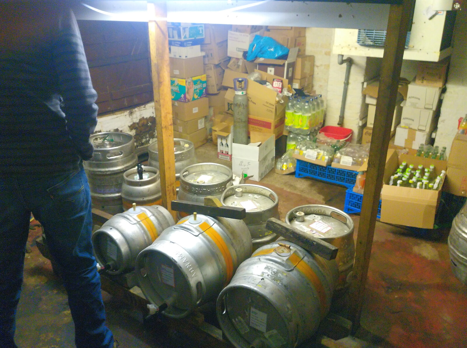 Beer barrels in the cellar from Tractor Rides and Pub Cellars, Brome, Suffolk - 29th October 2016