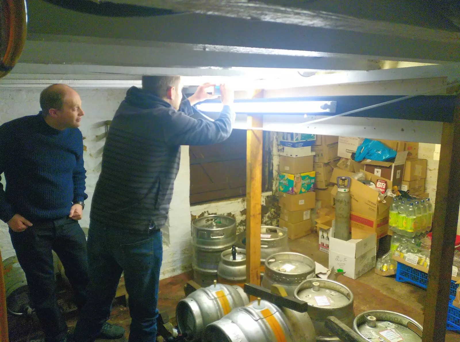 Phil takes a photo of some graffiti, from Tractor Rides and Pub Cellars, Brome, Suffolk - 29th October 2016