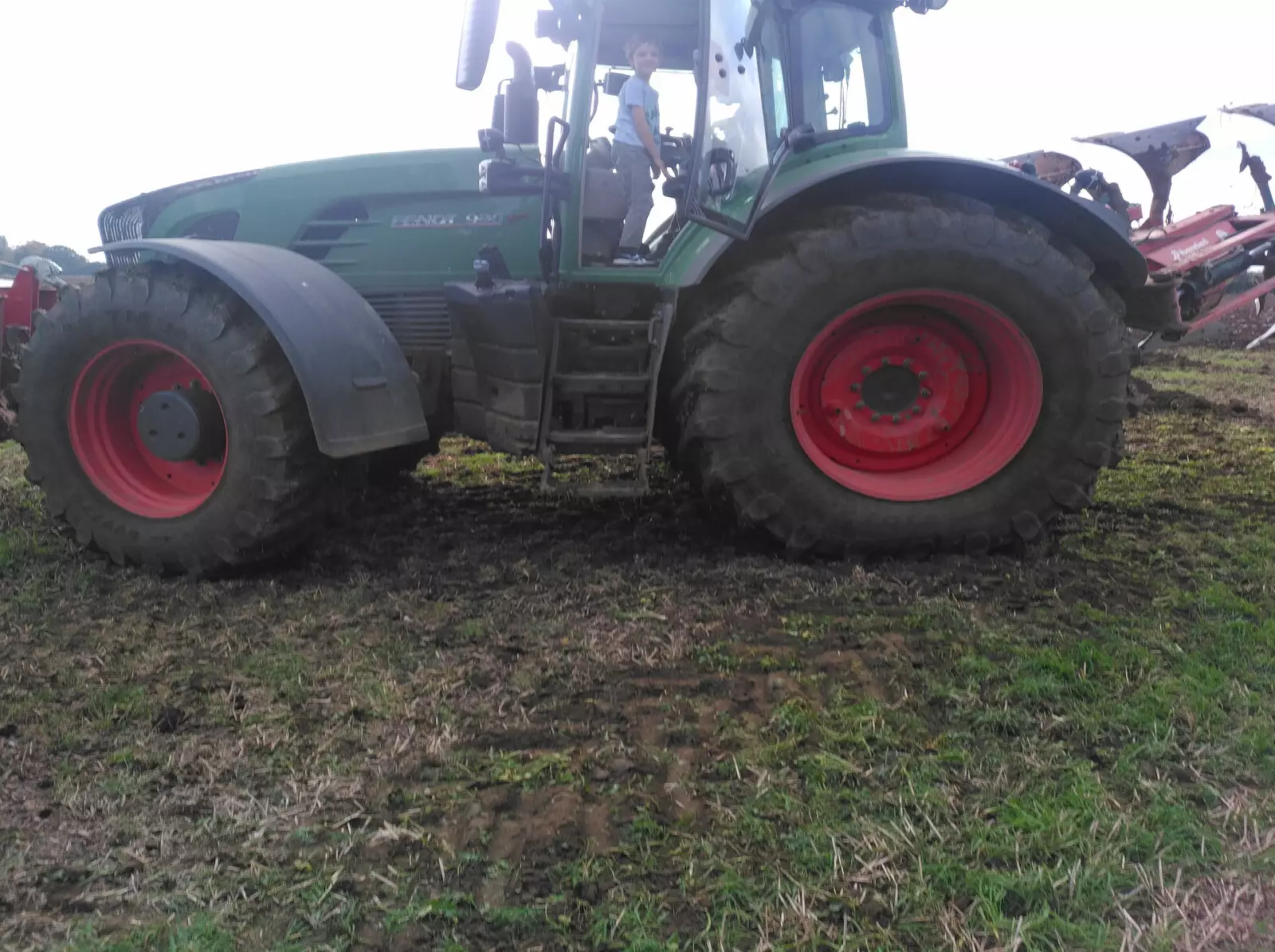 Fred in a tractor, from Tractor Rides and Pub Cellars, Brome, Suffolk - 29th October 2016