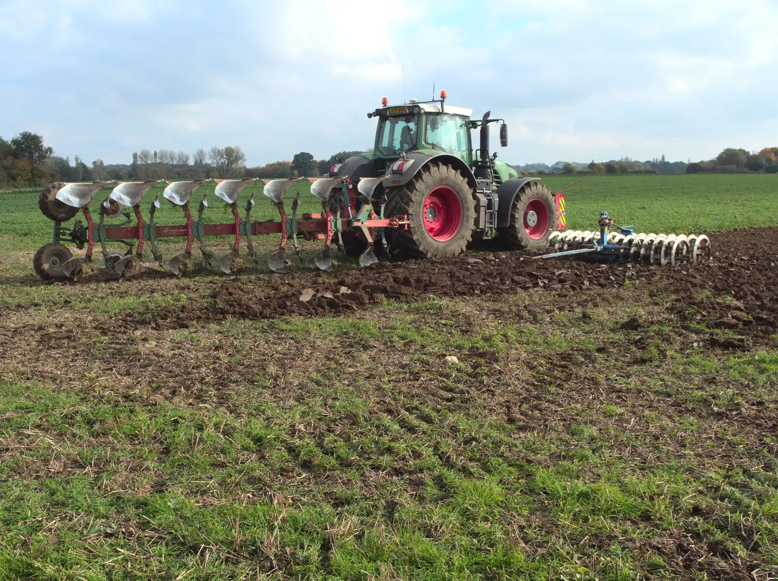 A plough and harrow combination, from Tractor Rides and Pub Cellars, Brome, Suffolk - 29th October 2016