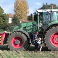Harry gets out of the tractor, Tractor Rides and Pub Cellars, Brome, Suffolk - 29th October 2016