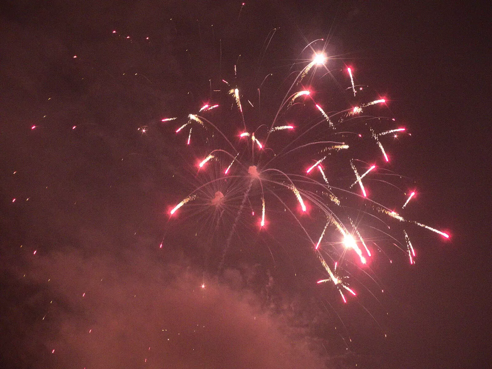 Fireworks go off, from Tractor Rides and Pub Cellars, Brome, Suffolk - 29th October 2016