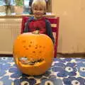 Harry's finished pumpkin, Apples and Electromagnets, Norfolk and Suffolk - 6th November 2016