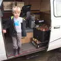 Harry in the van, Apples and Electromagnets, Norfolk and Suffolk - 6th November 2016