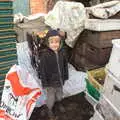 Harry stands in front of the harvest, Apples and Electromagnets, Norfolk and Suffolk - 6th November 2016