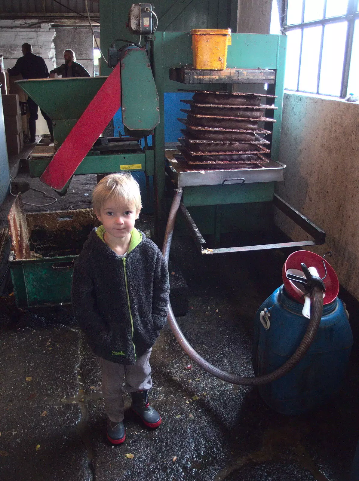 Harry and the apple press, from Apples and Electromagnets, Norfolk and Suffolk - 6th November 2016