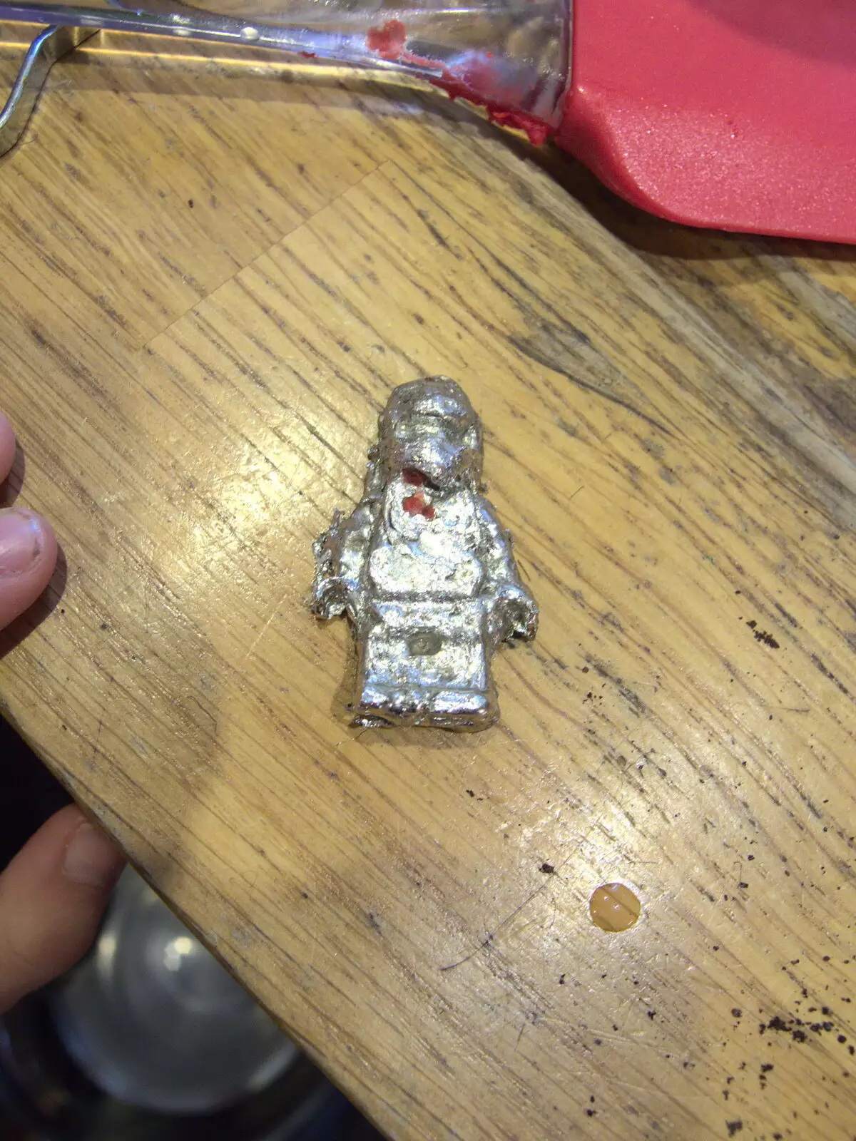 The cast-metal Lego man, from Apples and Electromagnets, Norfolk and Suffolk - 6th November 2016