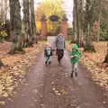 The gang walk back from the pub, Apples and Electromagnets, Norfolk and Suffolk - 6th November 2016