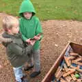 Fred inspects the sword, Apples and Electromagnets, Norfolk and Suffolk - 6th November 2016