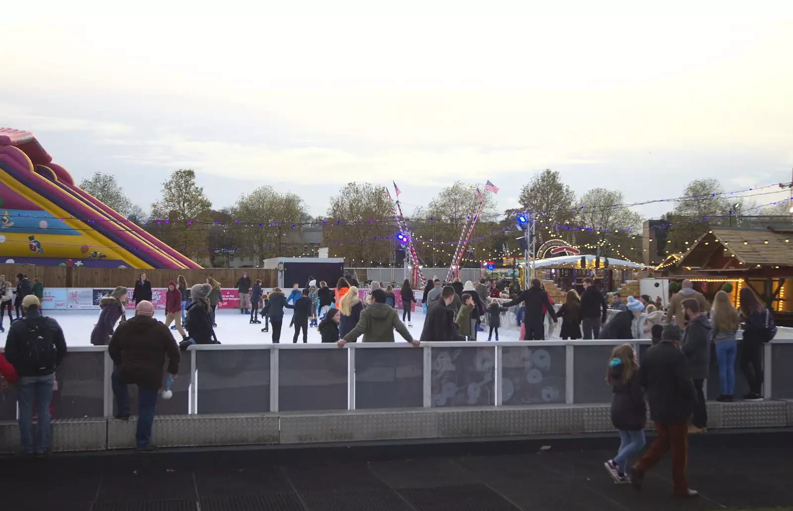 The ice-skating rink is busy, from Fondue with the Swiss Massive, Gwydir Street, Cambridge - 19th November 2016