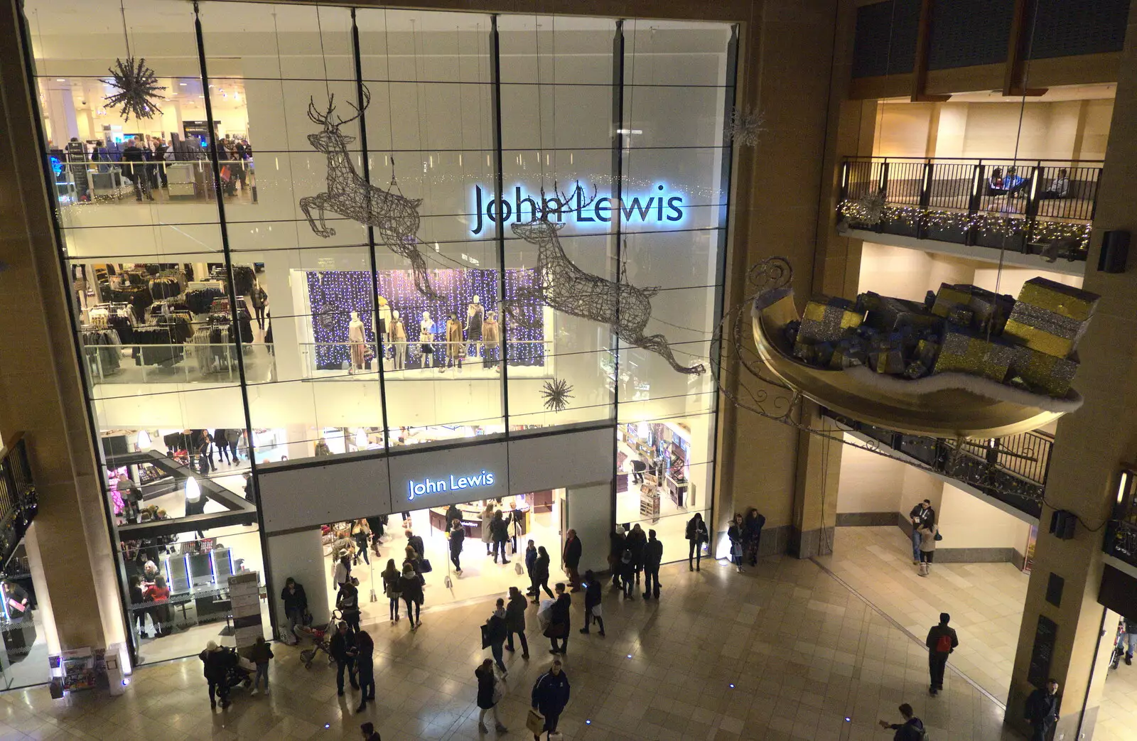 John Lewis inside the Grand Arcade, from Fondue with the Swiss Massive, Gwydir Street, Cambridge - 19th November 2016