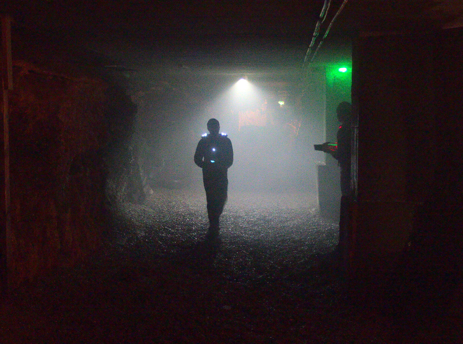 SwiftKey Does Laser Tag, Charlton and Greenwich, London - 29th November 2016: Someone roams around in the fog