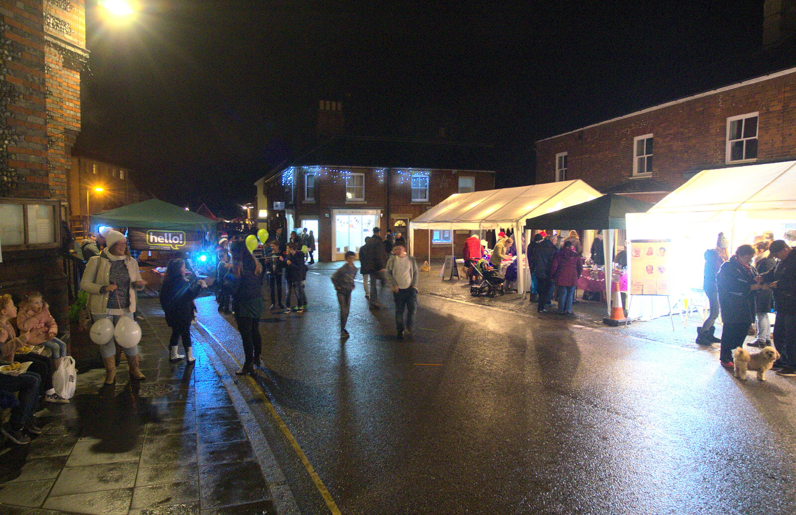 Stalls outside the town hall from The Eye Christmas Lights, Eye, Suffolk - 2nd December 2016