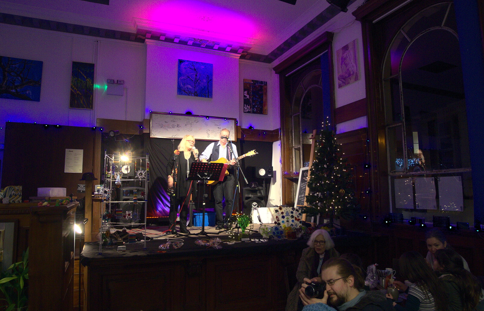 Some music occurs in The Bank from The Eye Christmas Lights, Eye, Suffolk - 2nd December 2016