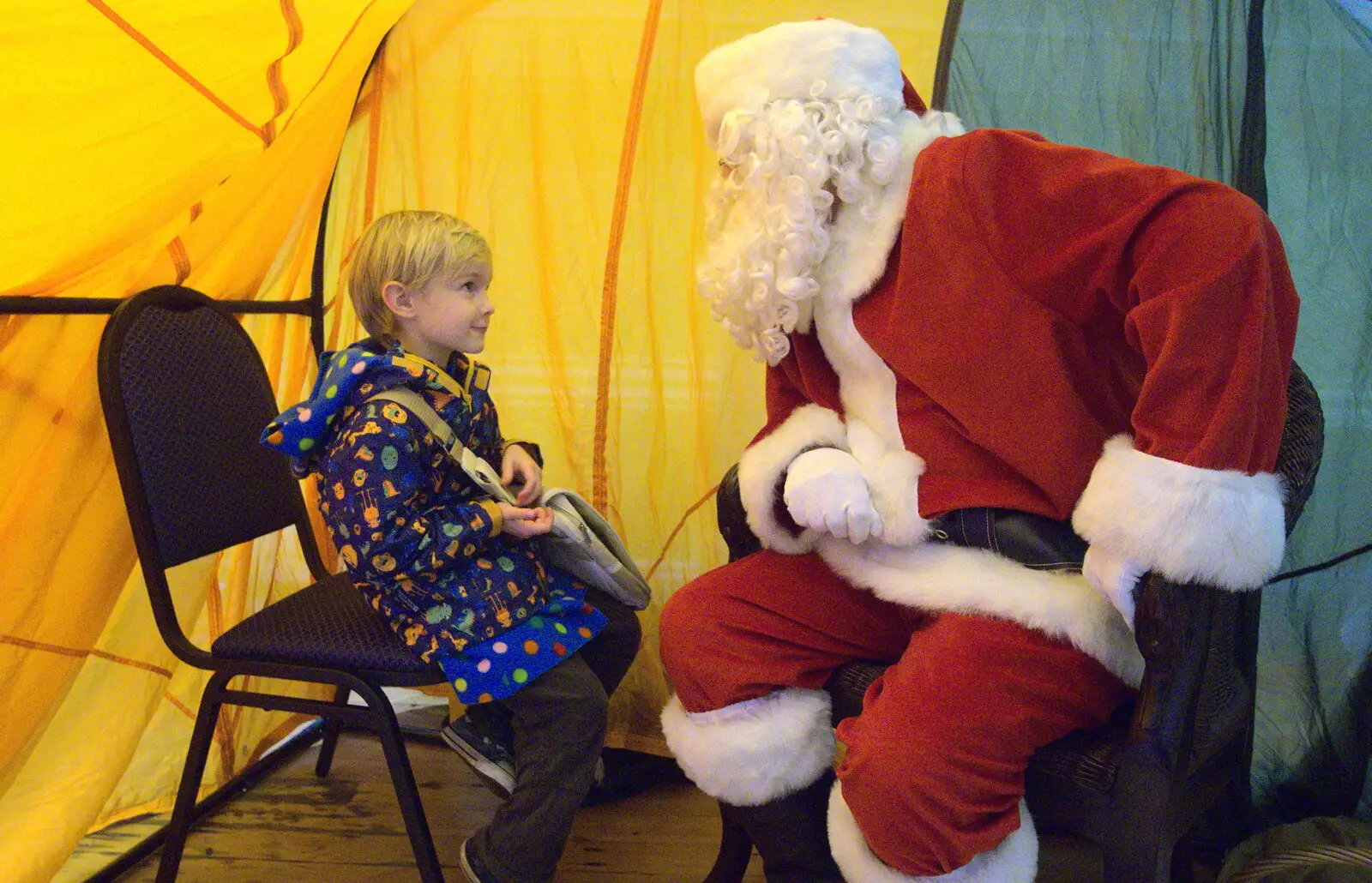 Harry chats to Santa Claus, from The Eye Christmas Lights, Eye, Suffolk - 2nd December 2016