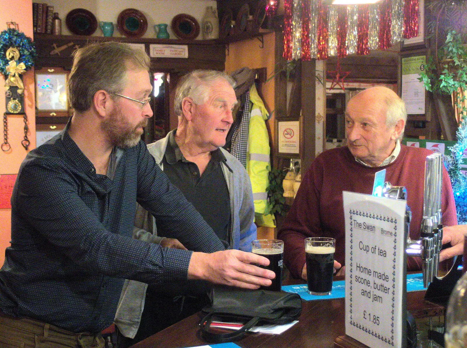 Marc, Bernie the Bolt and Mick the Brick, from The BSCC Christmas Dinner at The Swan Inn, Brome, Suffolk - 3rd December 2016