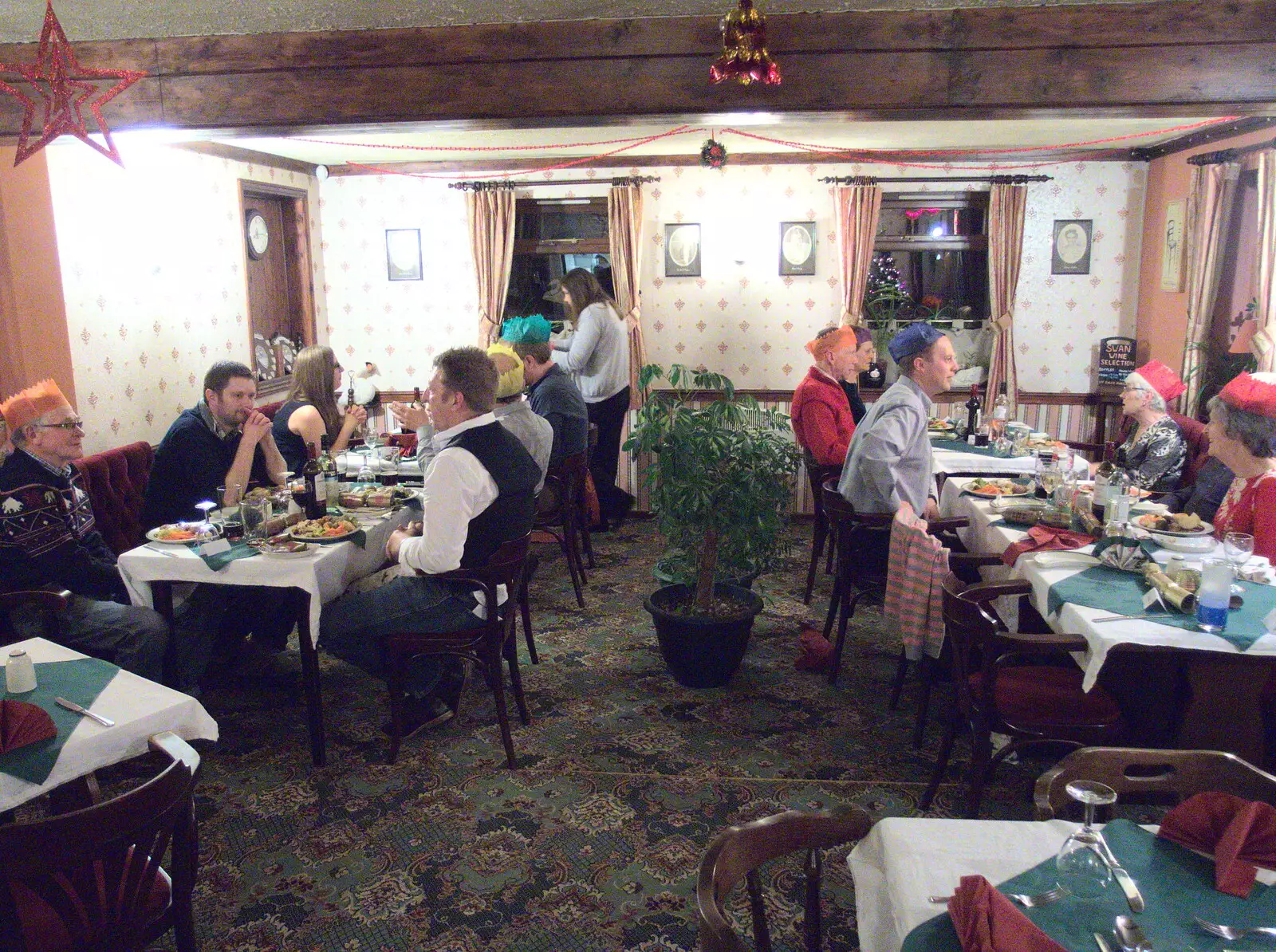 The bike club at dinner, from The BSCC Christmas Dinner at The Swan Inn, Brome, Suffolk - 3rd December 2016