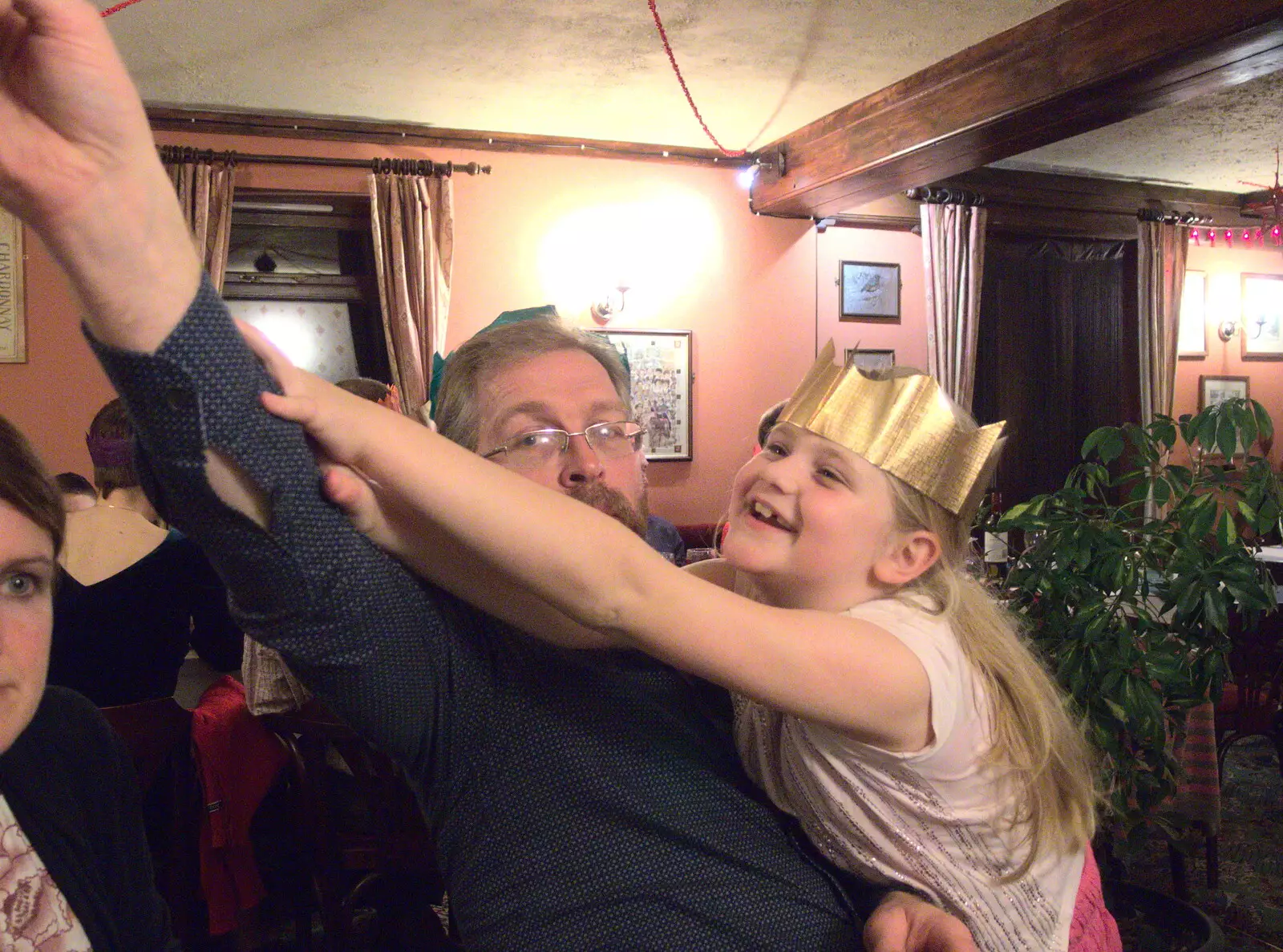 Marc torments Jessica, from The BSCC Christmas Dinner at The Swan Inn, Brome, Suffolk - 3rd December 2016