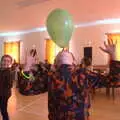 Fred balances a balloon on his nose, Jack's Birthday and New Windows, Brome and Brockdish, Norfolk - 4th December 2016