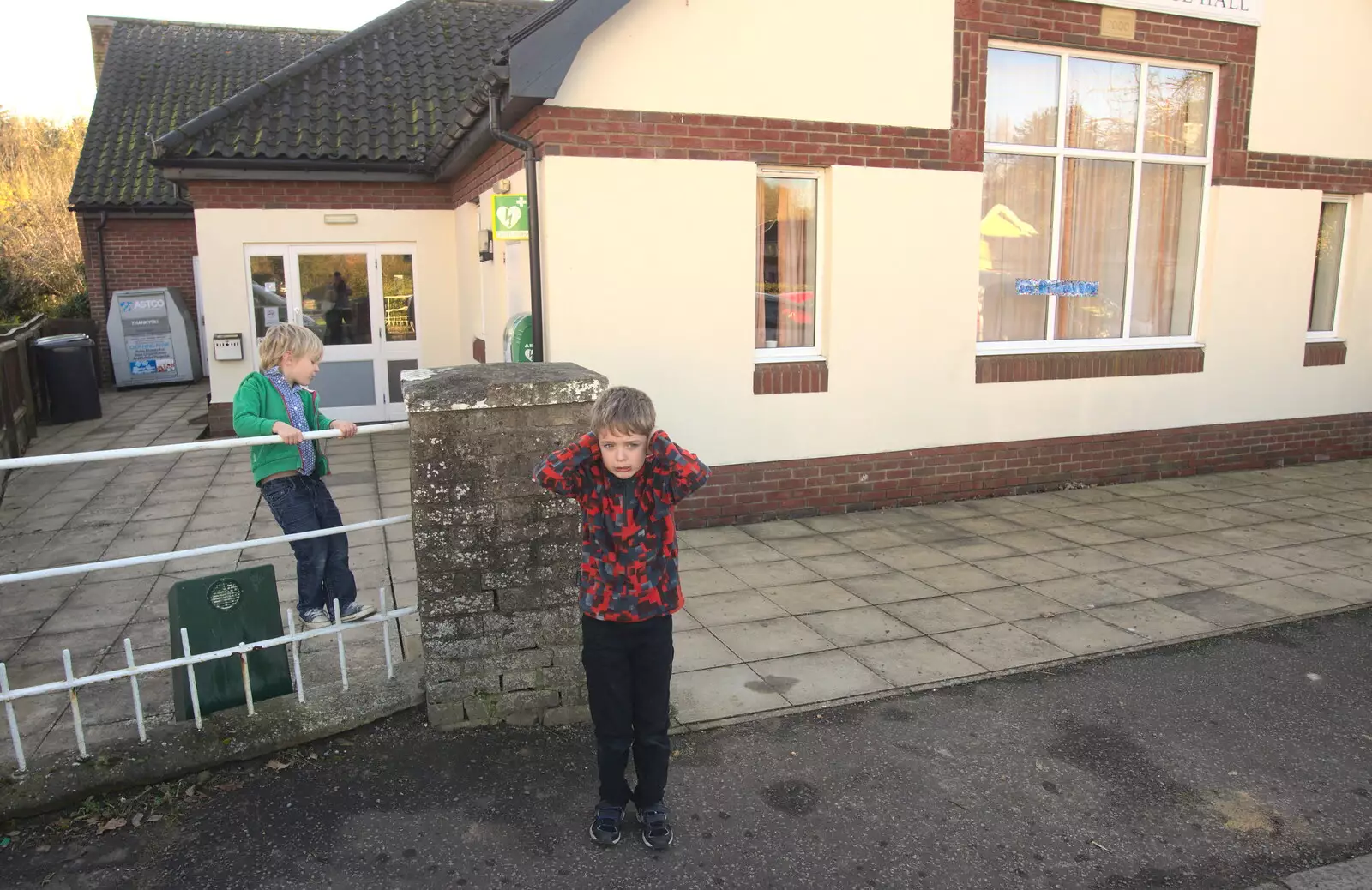 Fred's still covering his ears in horror, from Jack's Birthday and New Windows, Brome and Brockdish, Norfolk - 4th December 2016