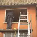 Louis and Andrew remove the old window frame, Jack's Birthday and New Windows, Brome and Brockdish, Norfolk - 4th December 2016