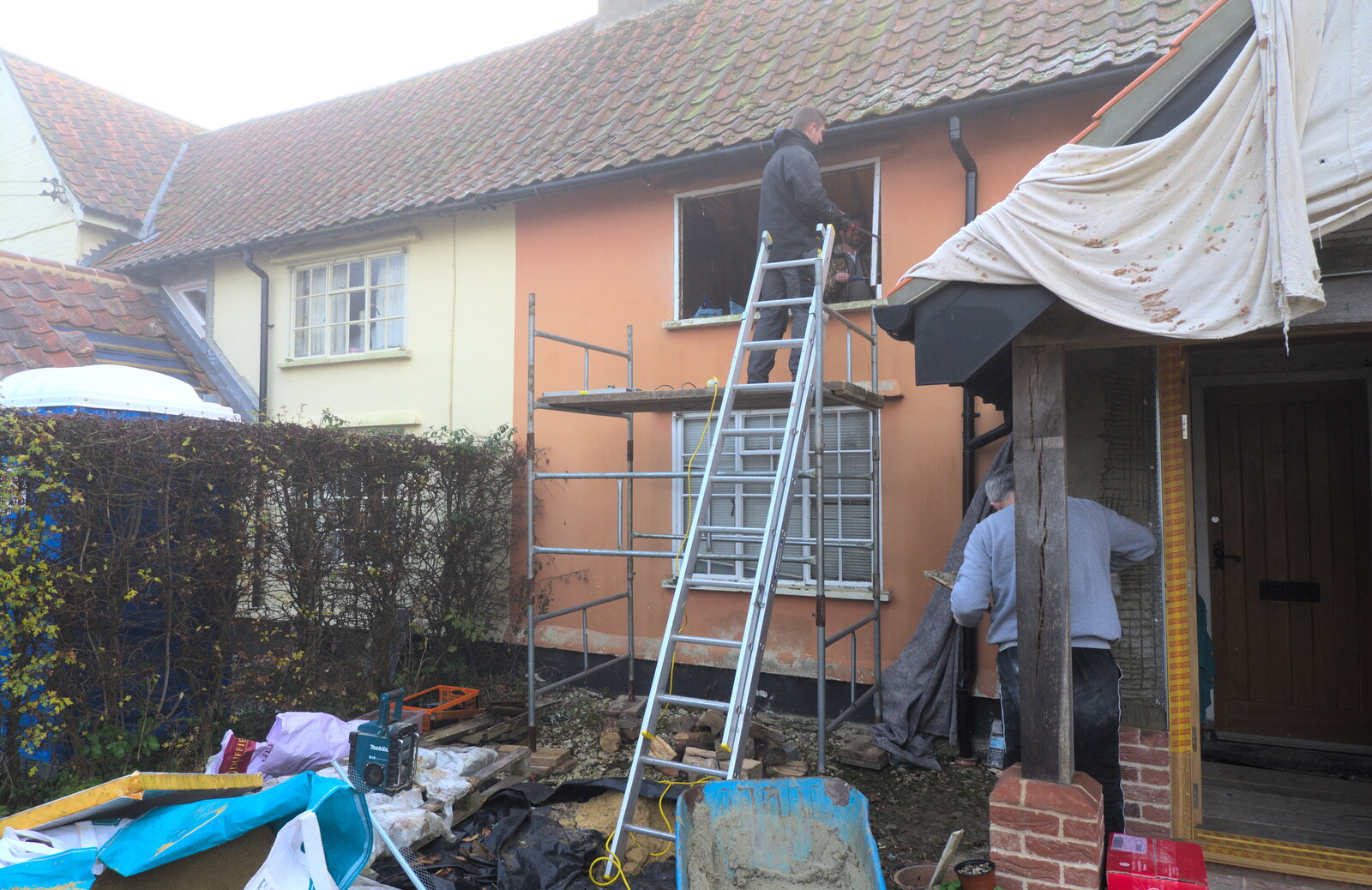 Builders are everywhere from Jack's Birthday and New Windows, Brome and Brockdish, Norfolk - 4th December 2016