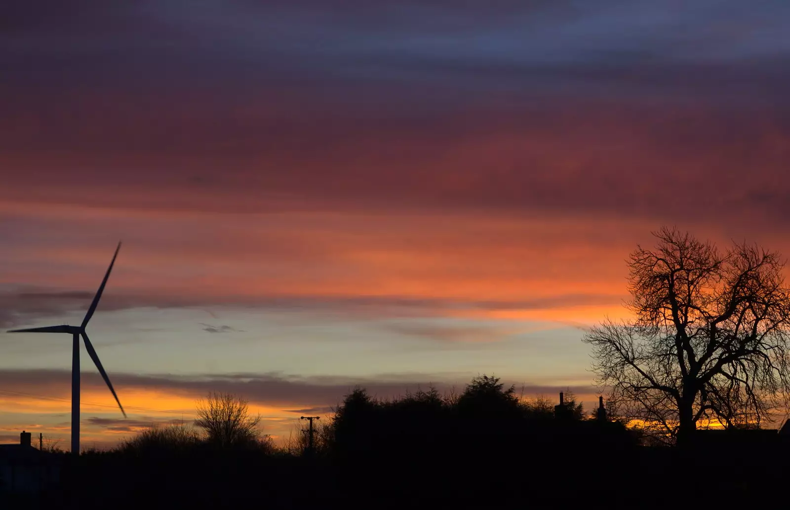 There's a nice sunset over the side field, from Jack's Birthday and New Windows, Brome and Brockdish, Norfolk - 4th December 2016