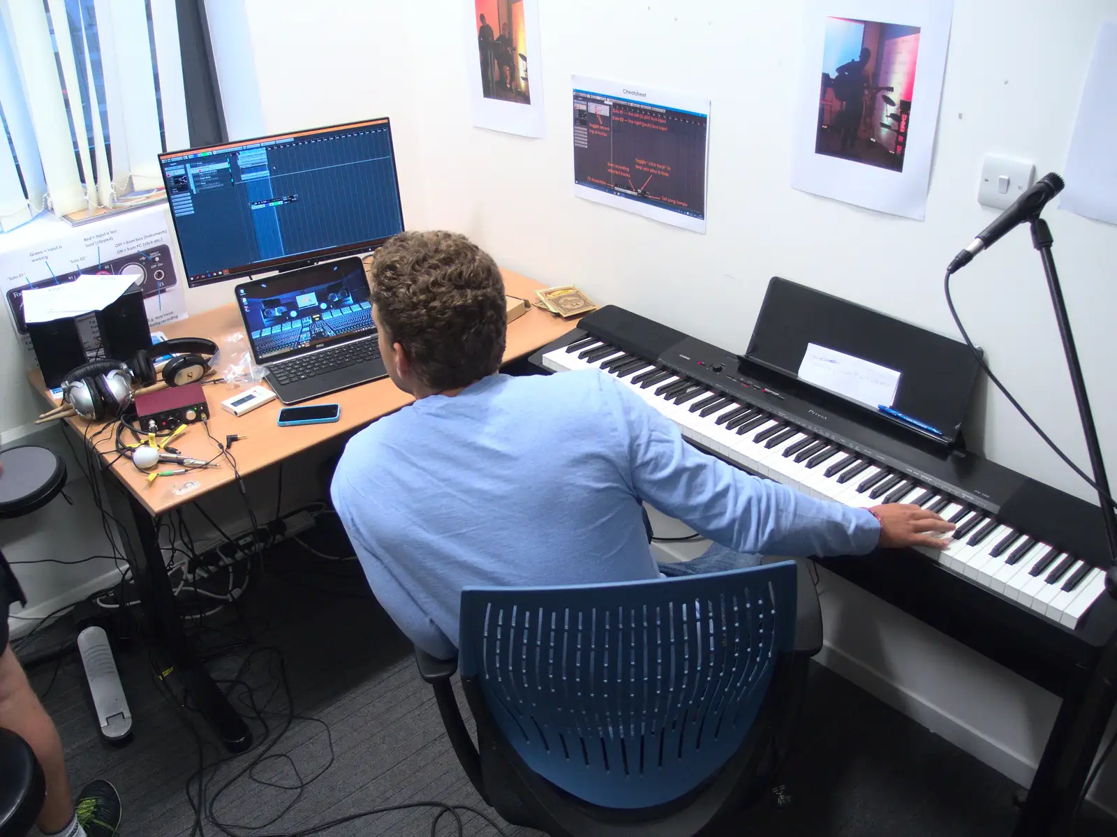 Peter plays some keys, from Innovation Week and a Walk Around the South Bank, Southwark - 8th December 2016