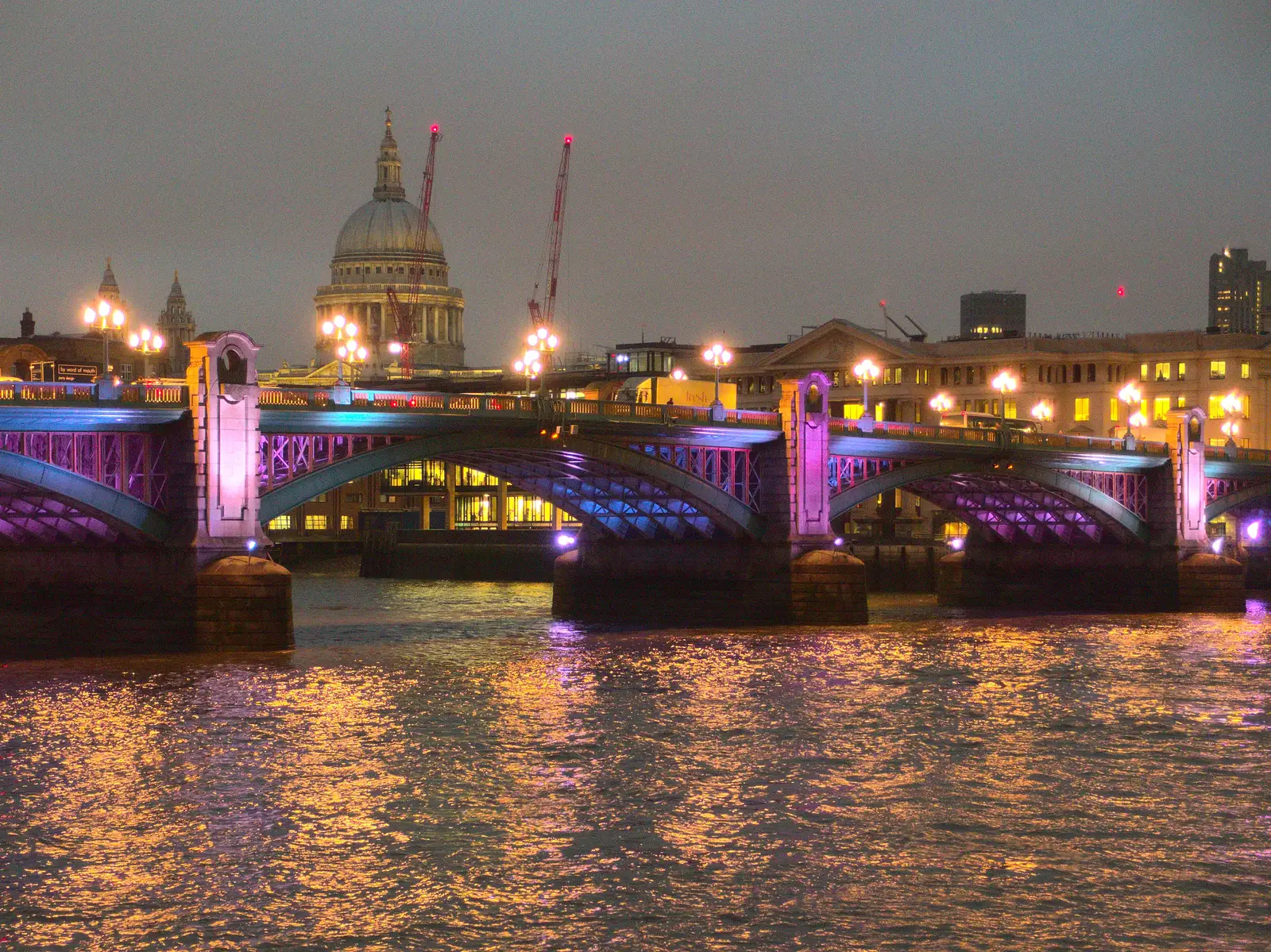 Soutwark Bridge and St. Paul's, from Innovation Week and a Walk Around the South Bank, Southwark - 8th December 2016