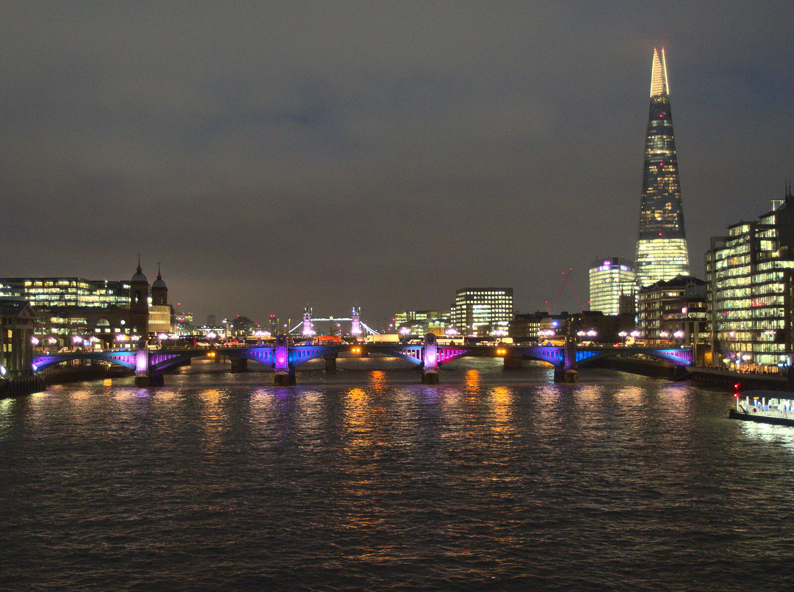 View down the Thames towards Tower Bridge from Innovation Week and a Walk Around the South Bank, Southwark - 8th December 2016
