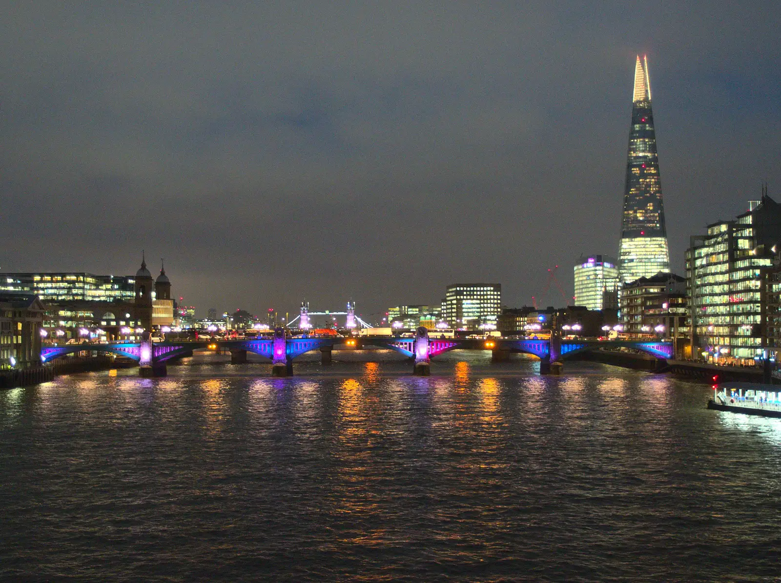 View down the Thames towards Tower Bridge, from Innovation Week and a Walk Around the South Bank, Southwark - 8th December 2016