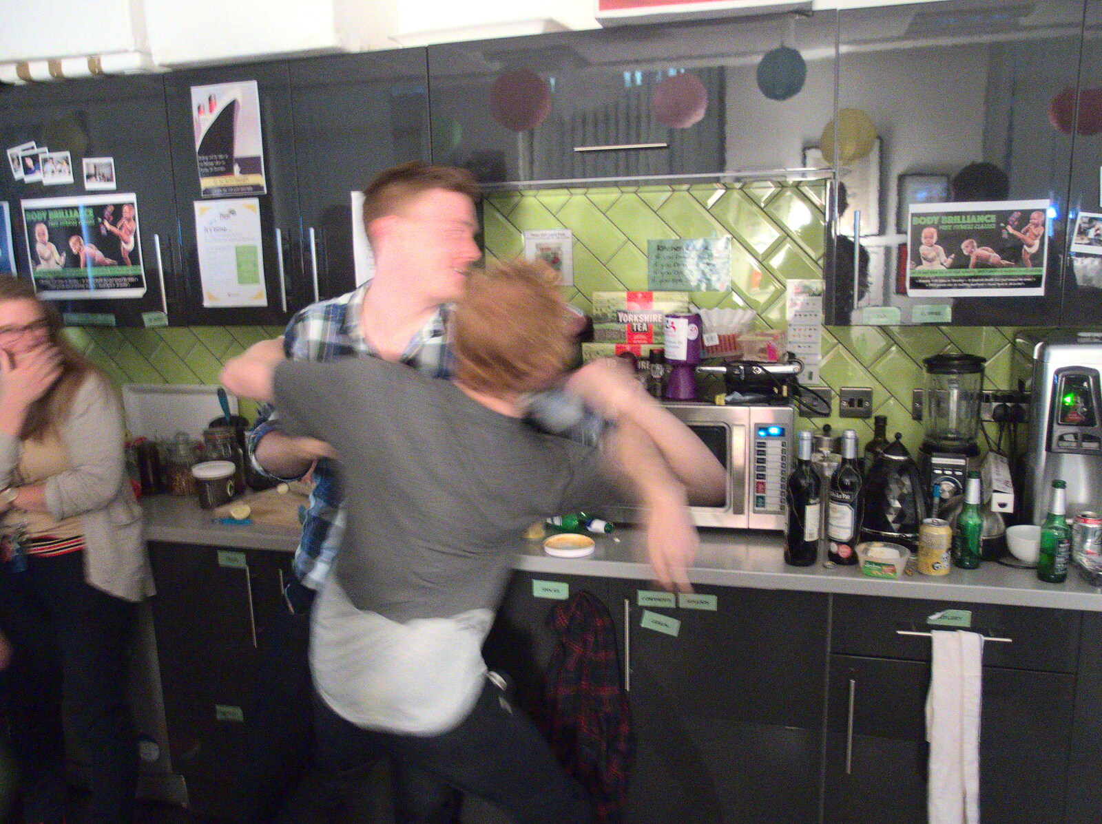 Some sort of wrestling in the kitchen from Innovation Week and a Walk Around the South Bank, Southwark - 8th December 2016