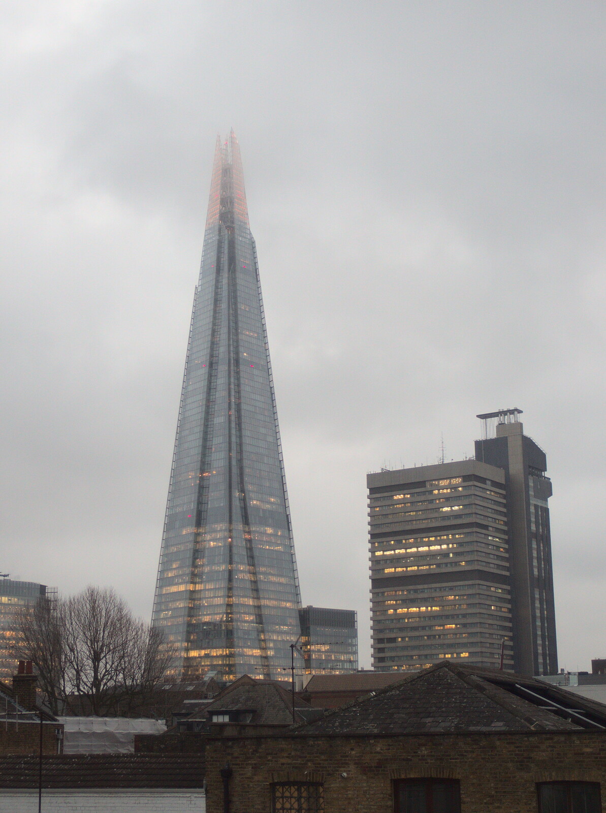 The top of the Shard is in the clouds from Innovation Week and a Walk Around the South Bank, Southwark - 8th December 2016