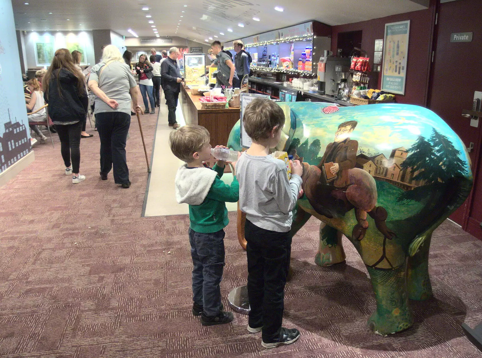 Fred and Harry find an elephant with Steven Fry on, from Parties and Pantomimes, Suffolk and Norfolk - 14th December 2016