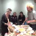 Sandie slices some Serrano ham as Wavy waits, Parties and Pantomimes, Suffolk and Norfolk - 14th December 2016