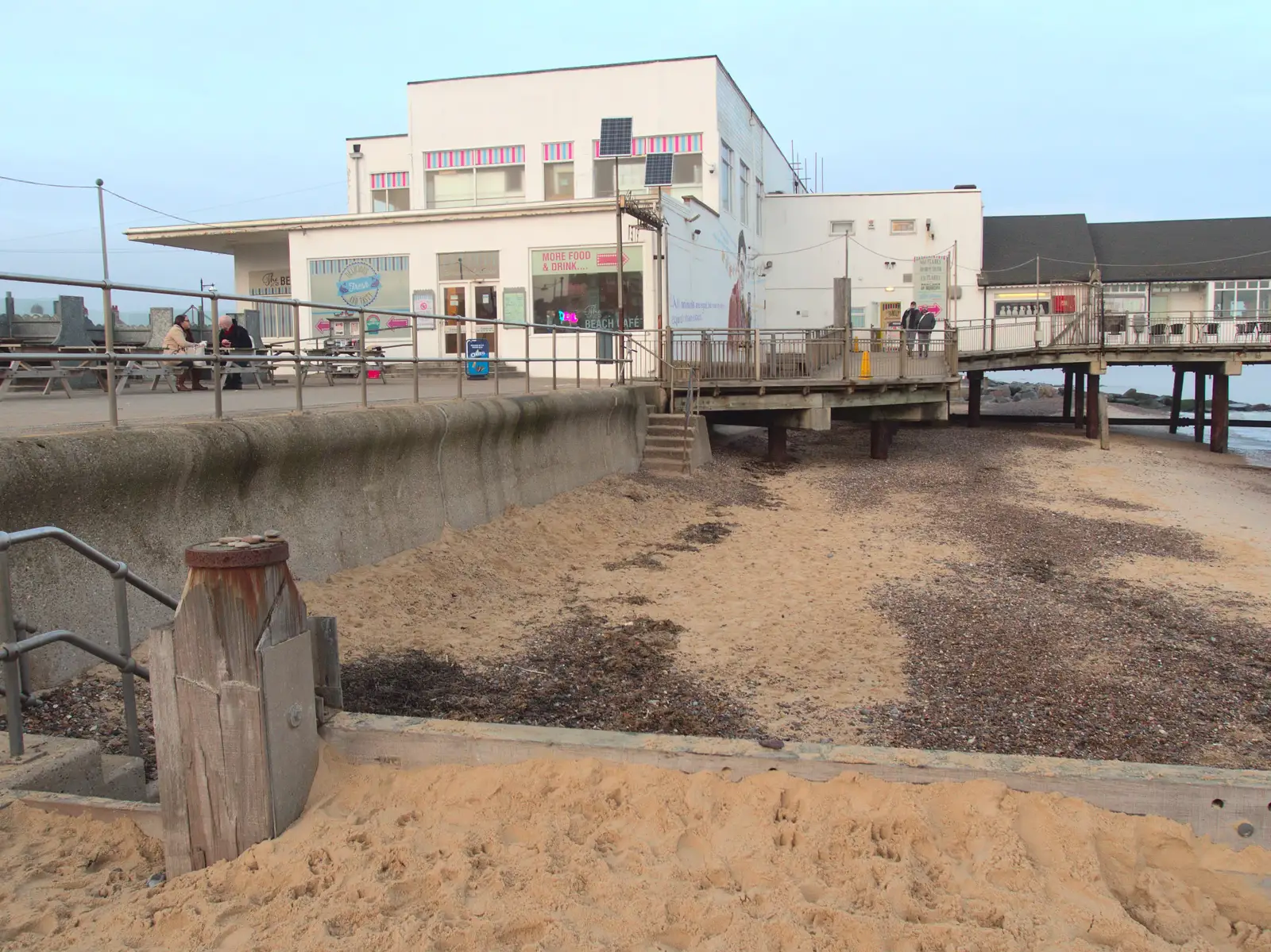 Southwold Pier and the beach, from Southwold Seaside Pier, Southwold, Suffolk - 18th December 2016