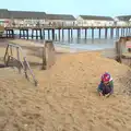 Harry pokes around in the sand, Southwold Seaside Pier, Southwold, Suffolk - 18th December 2016