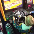 Harry pretends to drive, Southwold Seaside Pier, Southwold, Suffolk - 18th December 2016