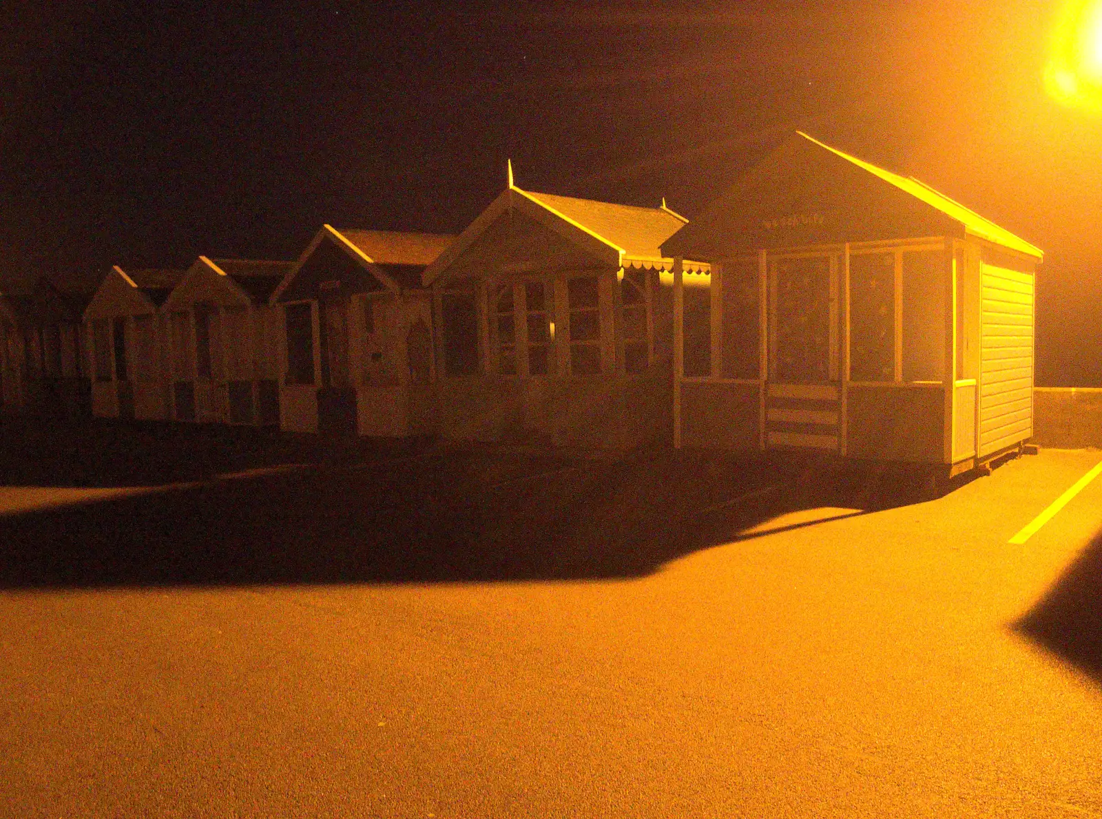 Sodium beach huts, from Southwold Seaside Pier, Southwold, Suffolk - 18th December 2016