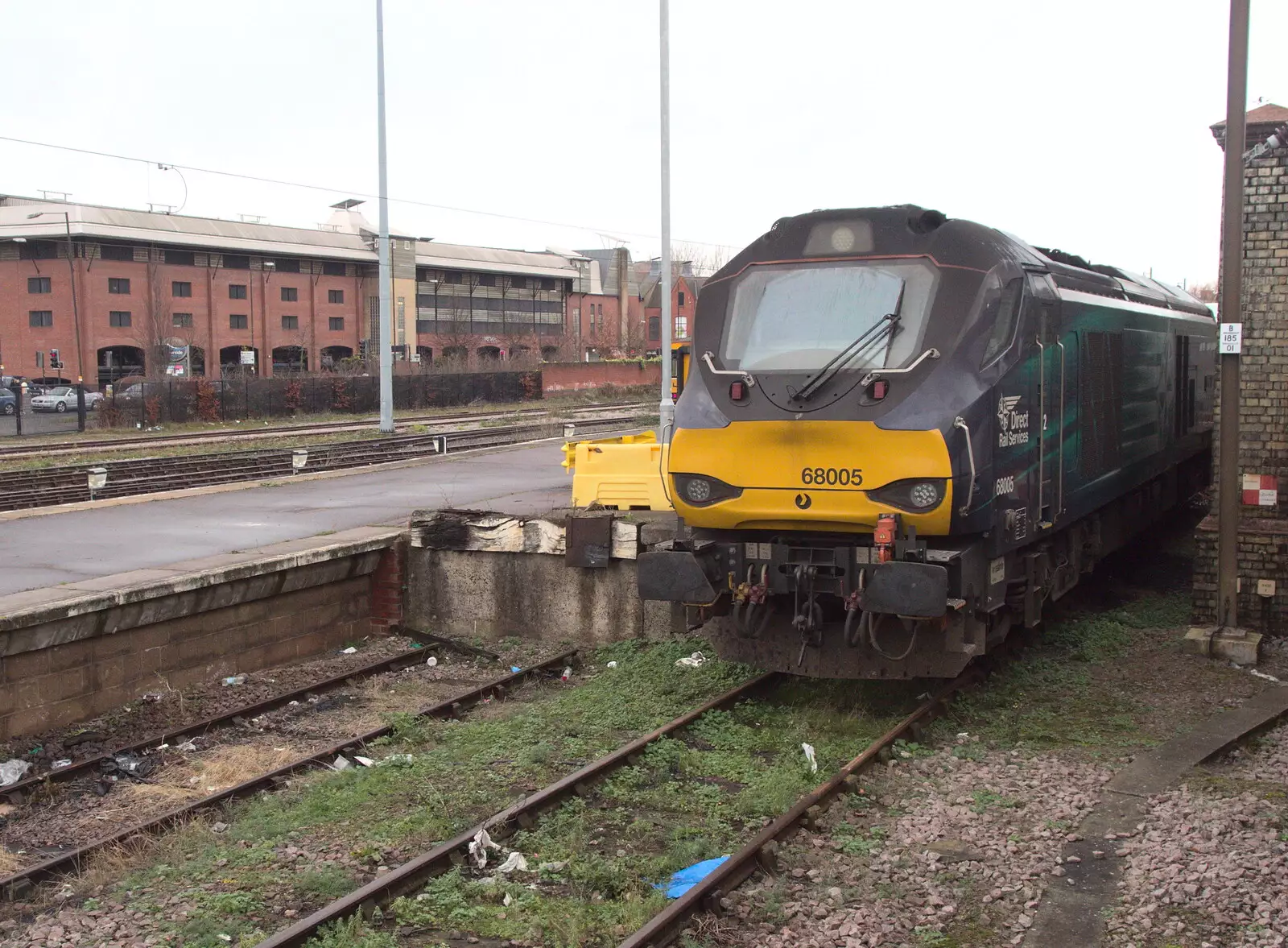 A new Class 68 68005 at Norwich, from Norwich Station and the Light Tunnel, Norwich, Norfolk  - 21st December 2016