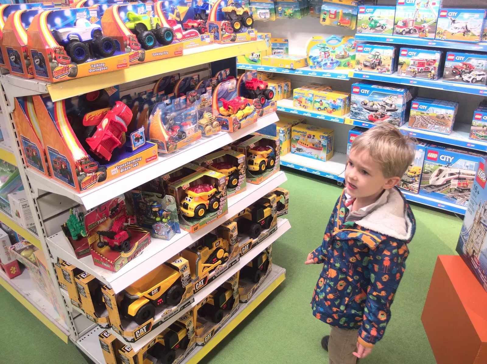 Harry's overwhelmed in Jarrold's toy department, from Norwich Station and the Light Tunnel, Norwich, Norfolk  - 21st December 2016