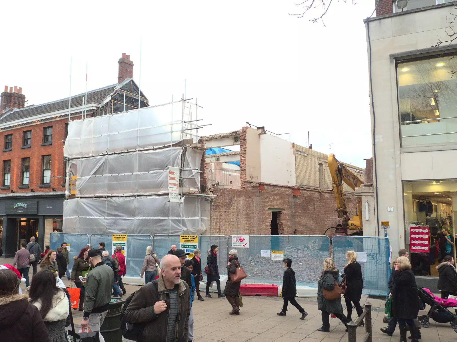 Another angle on the demolition, from Norwich Station and the Light Tunnel, Norwich, Norfolk  - 21st December 2016