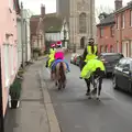 Christmassy horses trot up Church Street in Eye, Christmas and All That, Brome, Suffolk - 25th December 2016