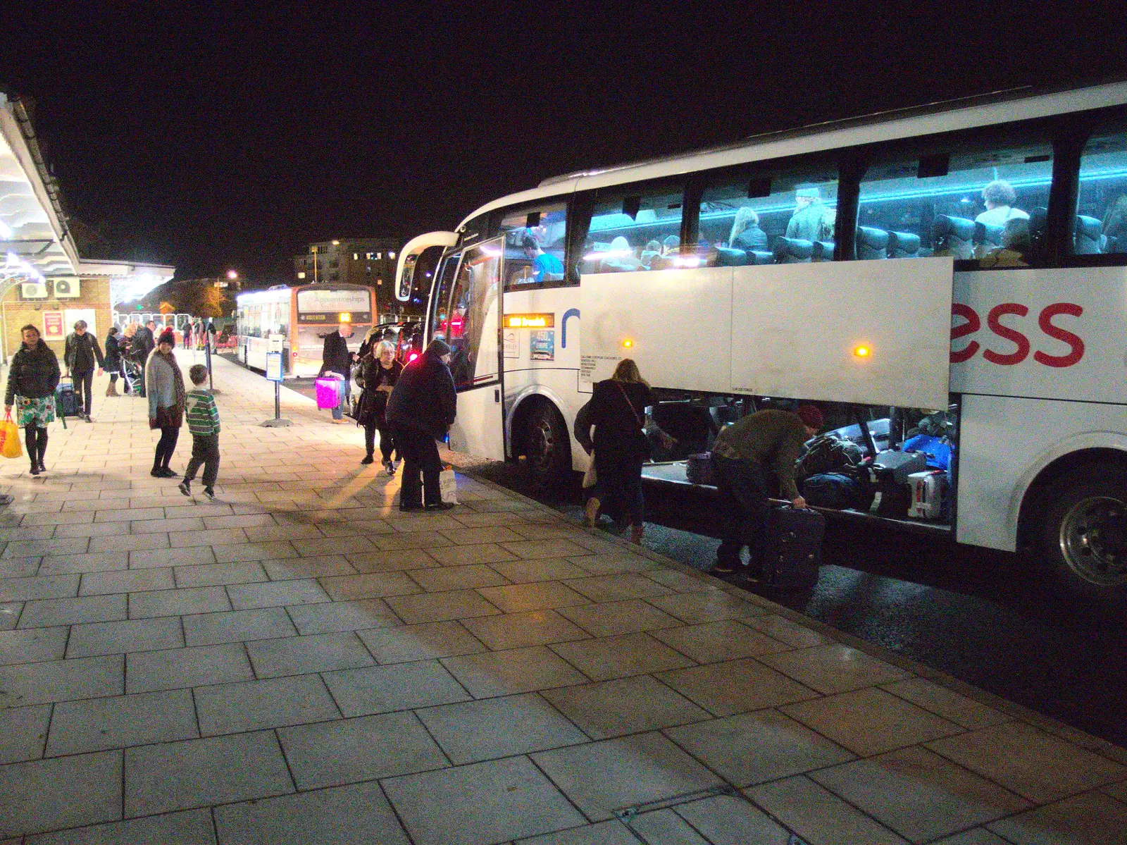 A National Express coach at Ipswich station, from Christmas and All That, Brome, Suffolk - 25th December 2016