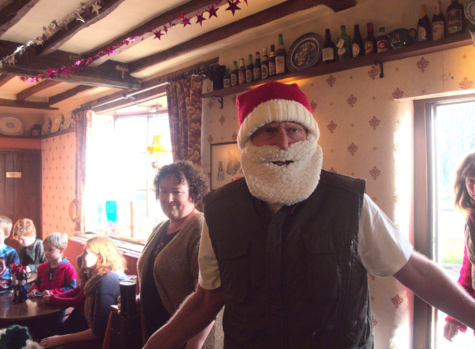 Santa - aka Wavy - comes in from Christmas and All That, Brome, Suffolk - 25th December 2016