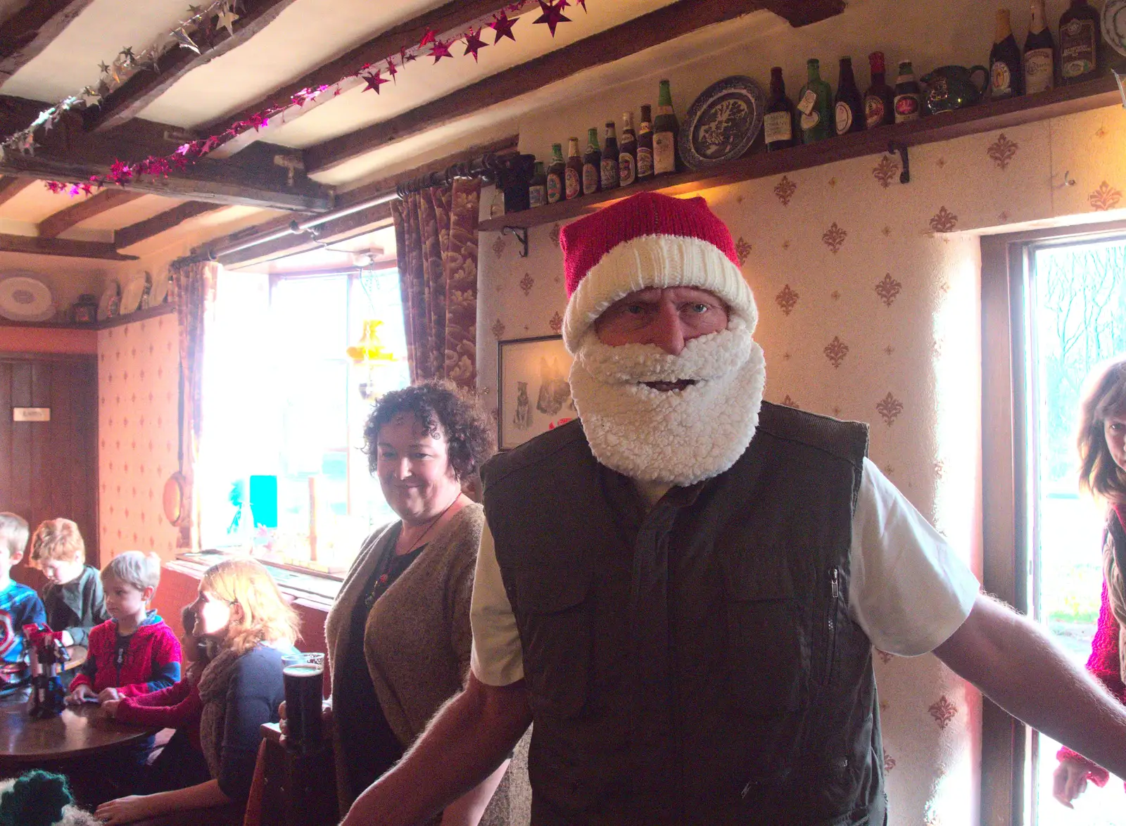 Santa - aka Wavy - comes in, from Christmas and All That, Brome, Suffolk - 25th December 2016